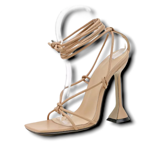 Beige Strap Heels